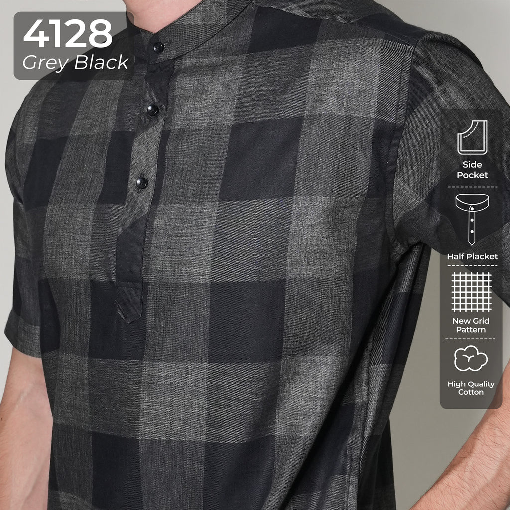 Koko Izhan Lengan Pendek 4129 Grey Black