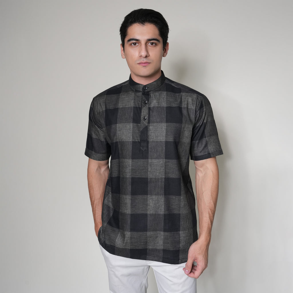 Koko Izhan Lengan Pendek 4129 Grey Black