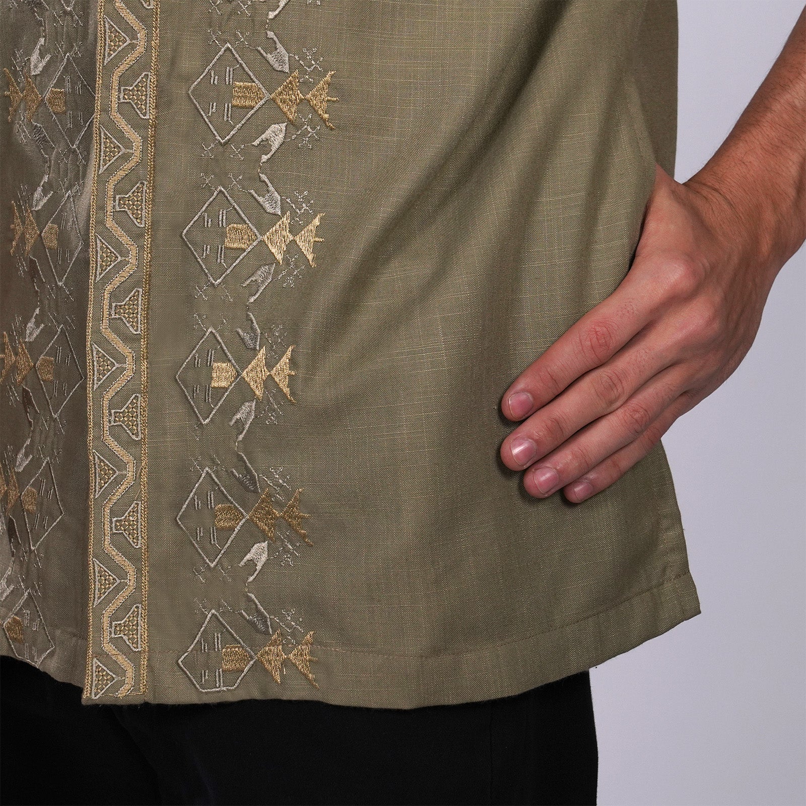 Koko Bordir Ibrahim Lengan Pendek 4138 Grayish Brown