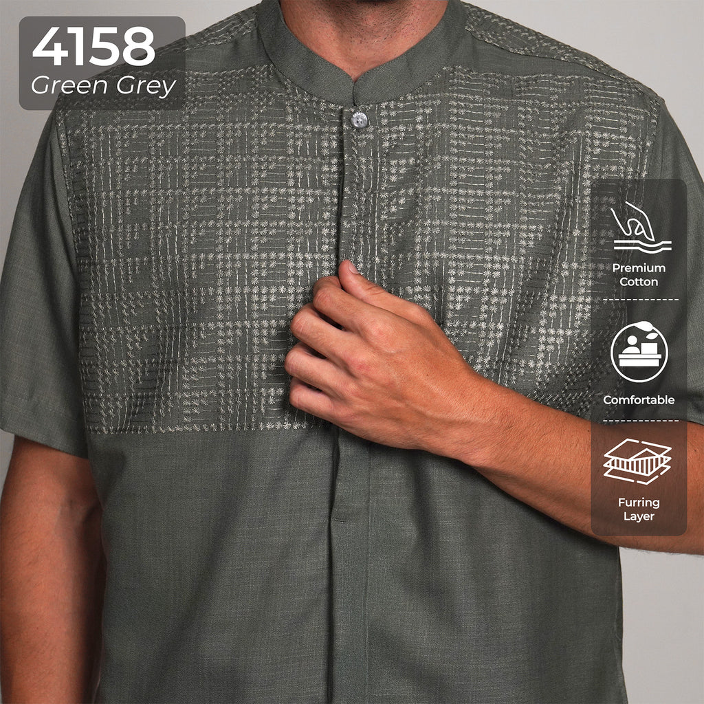 Koko Sultan Lengan Pendek 4158 Green Grey