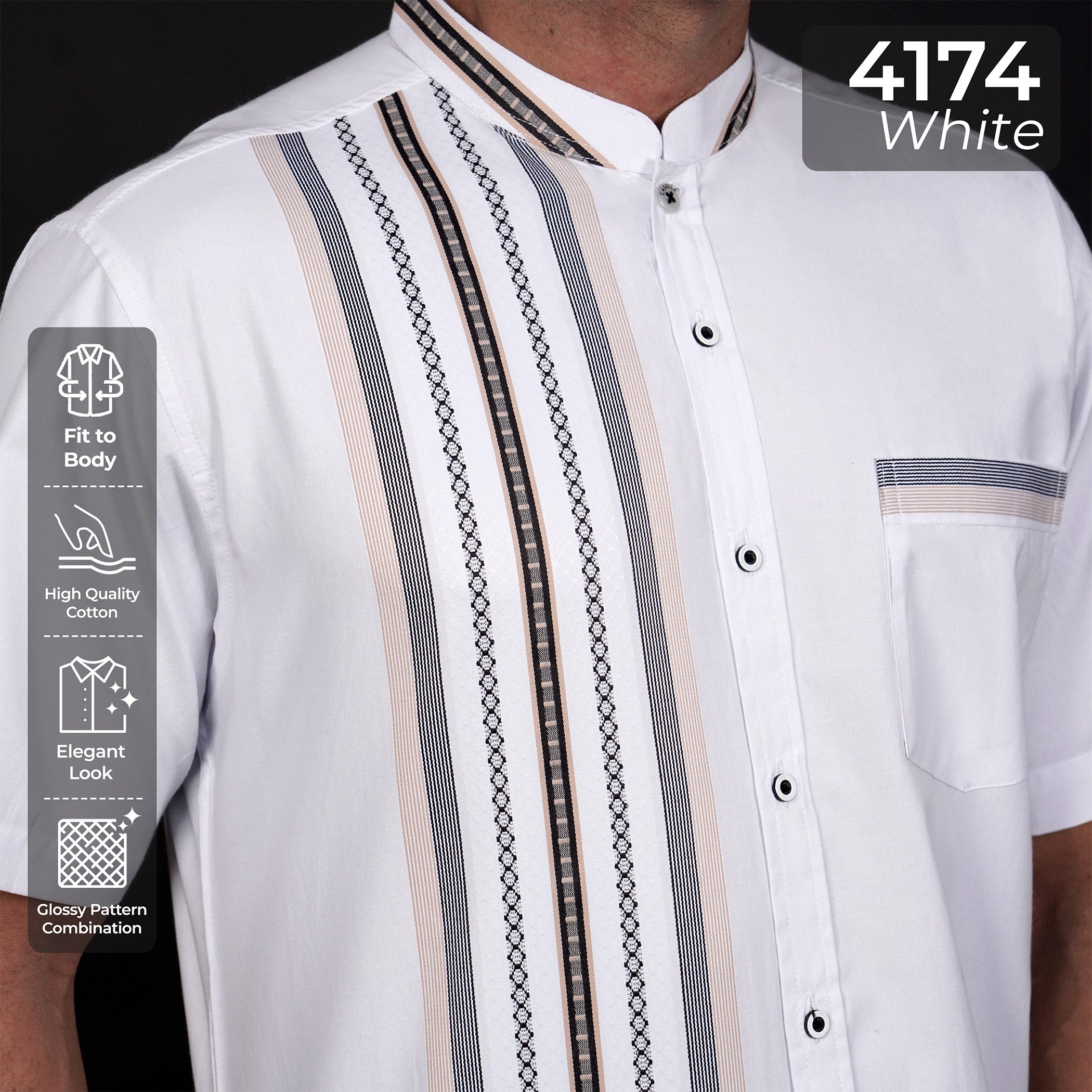 Koko Azhar Lengan Pendek 4174 White