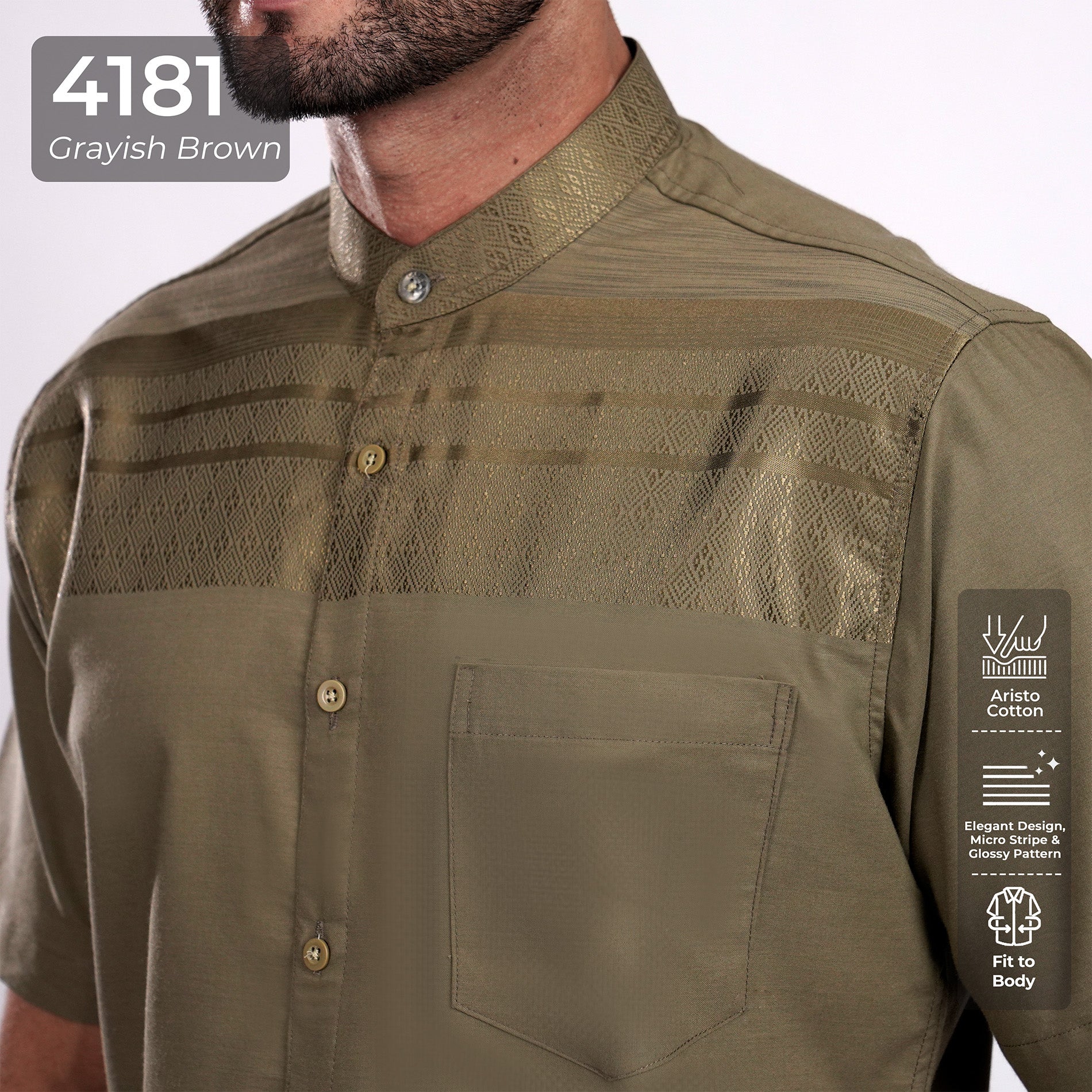 Koko Harun Lengan Pendek 4181 Grayish Brown
