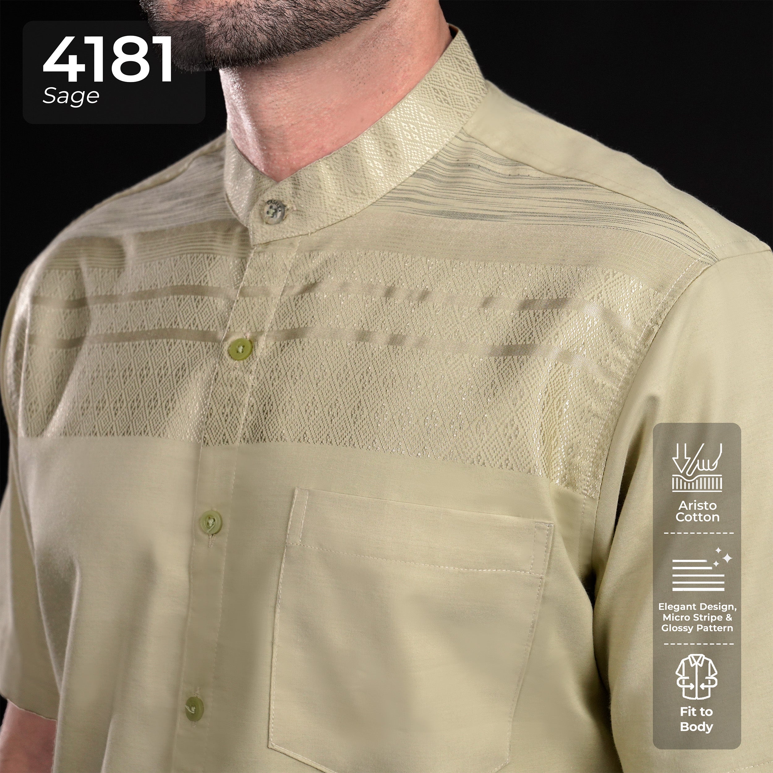 Koko Harun Lengan Pendek 4181 Sage