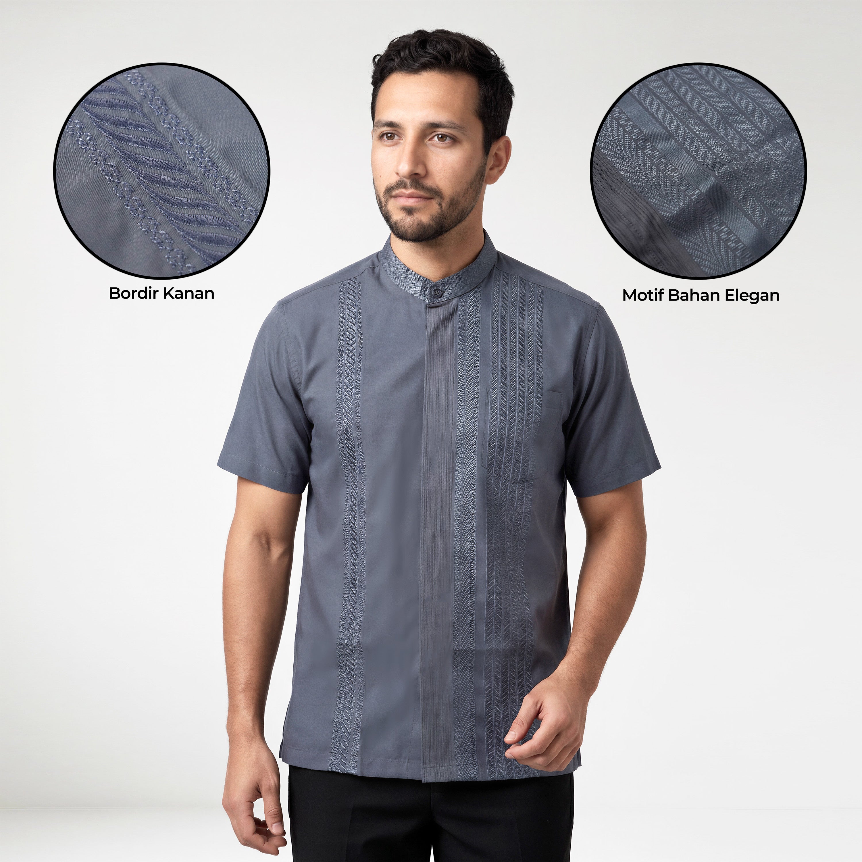 Koko Ishaq Lengan Pendek 4182 Blue Grey