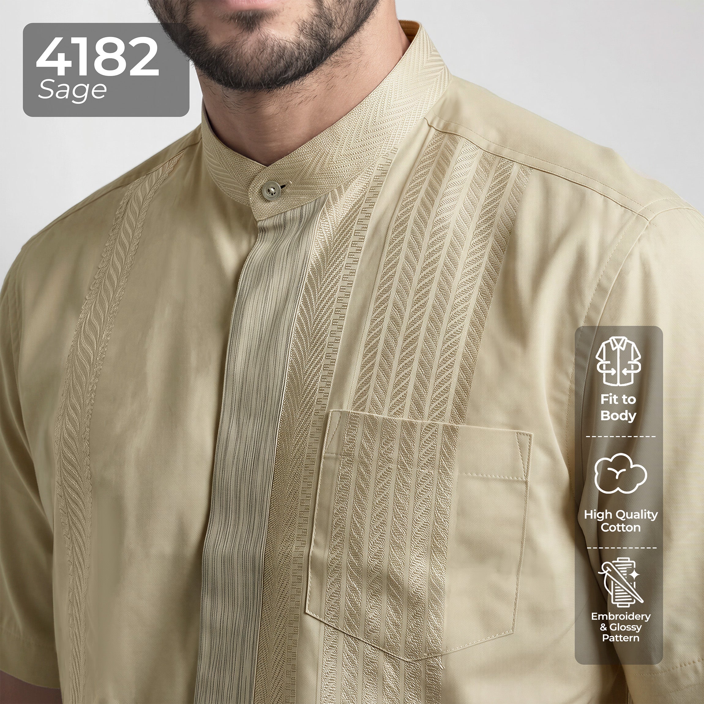 Koko Ishaq Lengan Pendek 4182 Sage