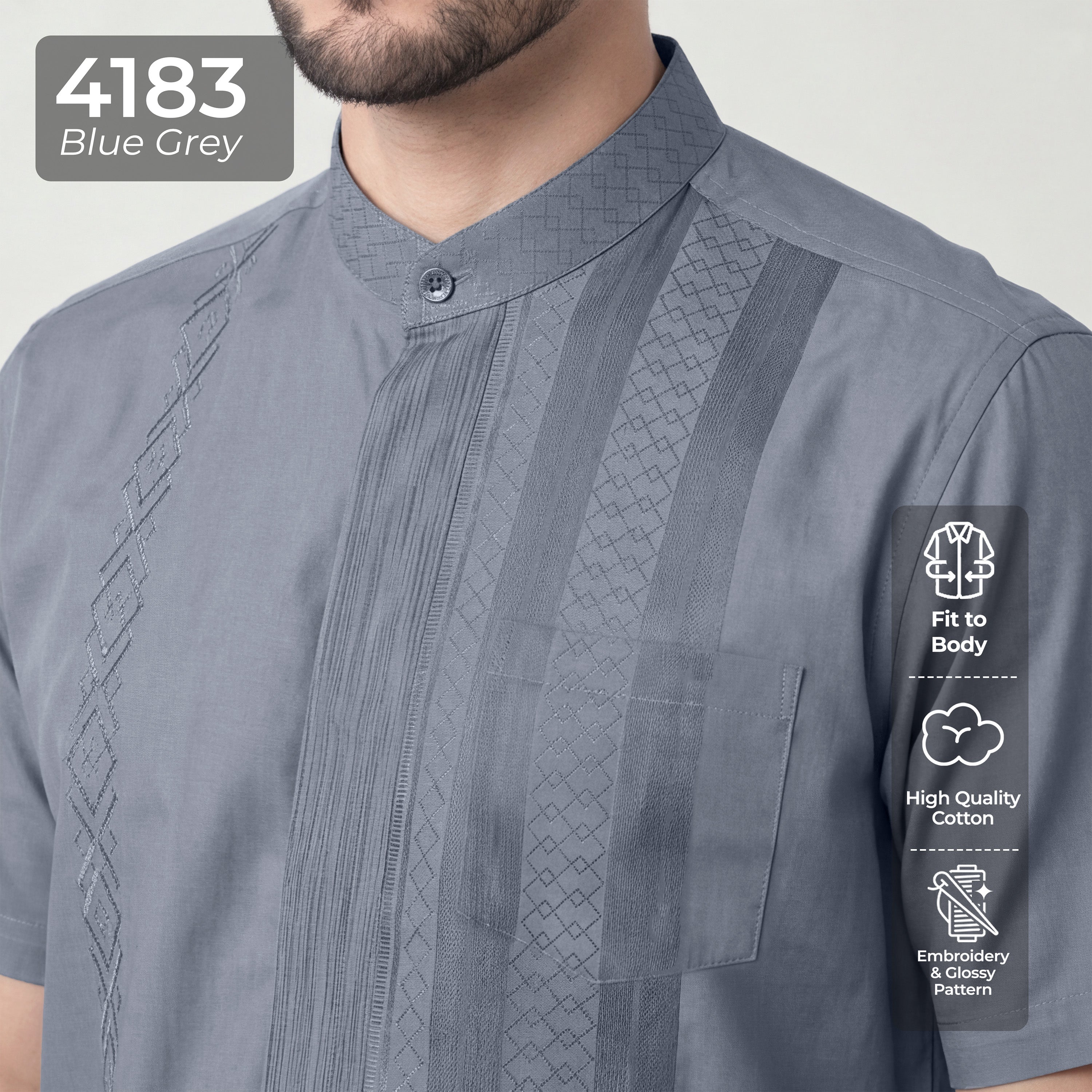 Koko Ishaq Lengan Pendek 4183 Blue Grey
