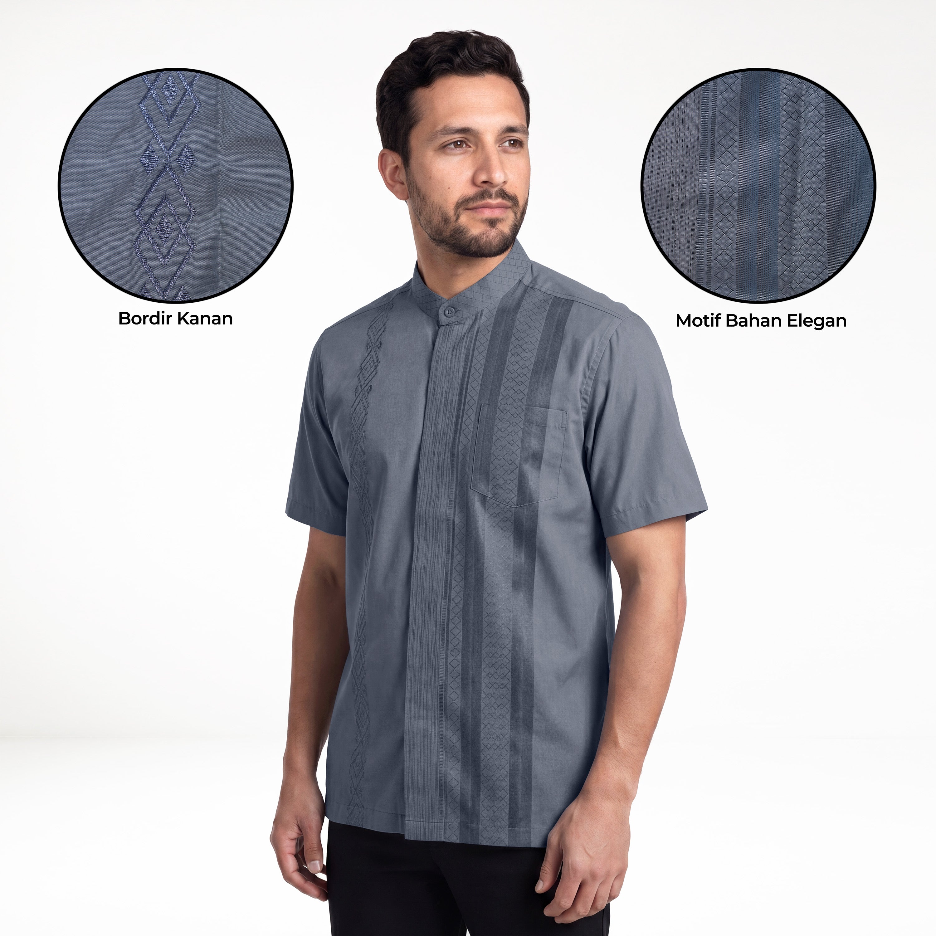 Koko Ishaq Lengan Pendek 4183 Blue Grey