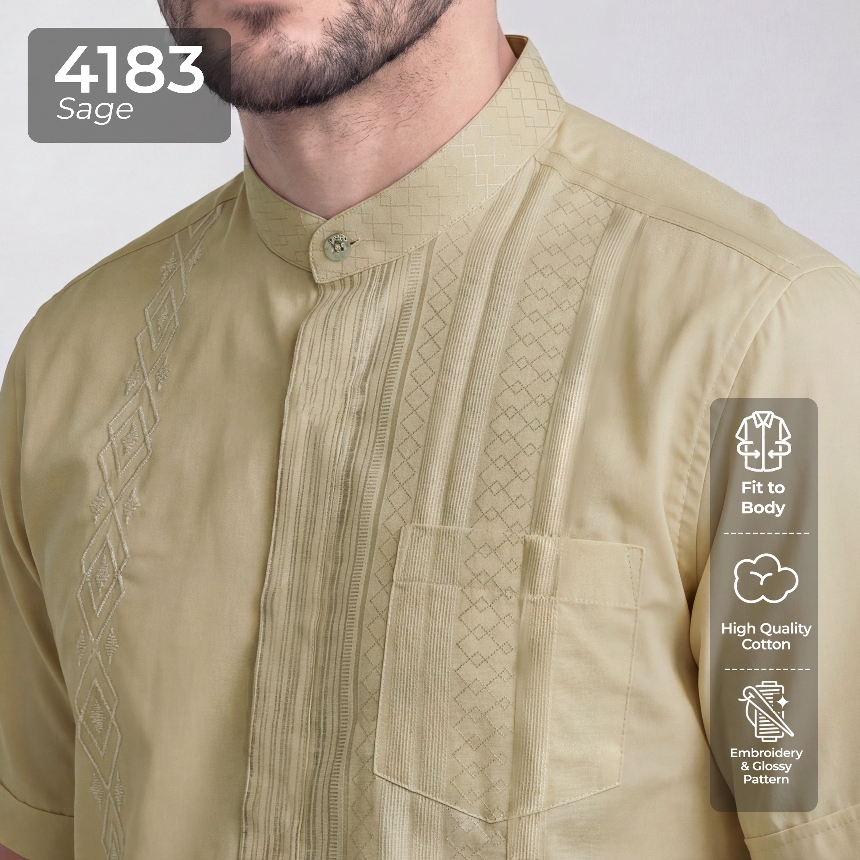Koko Ishaq Lengan Pendek 4183 Sage