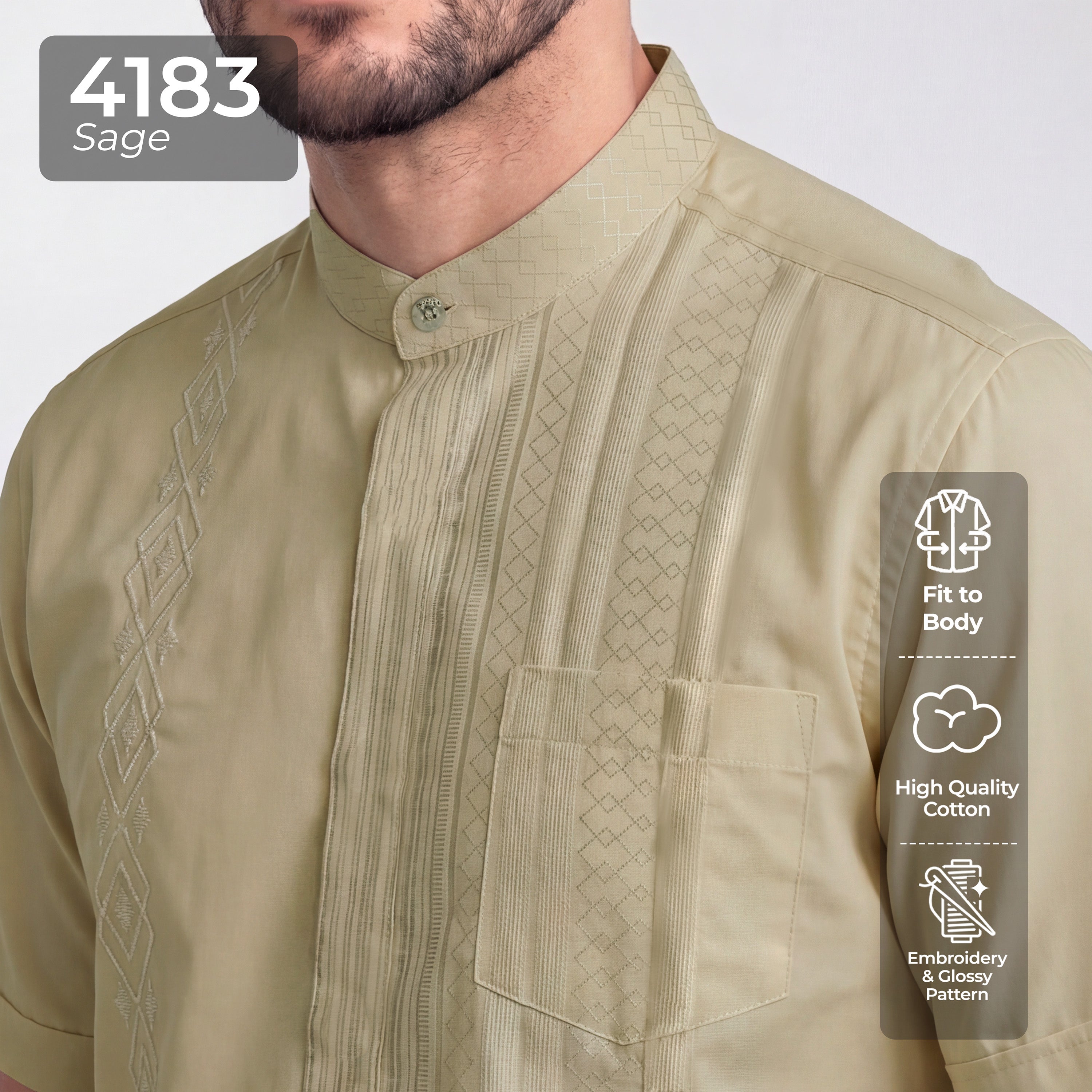 Koko Ishaq Lengan Pendek 4183 Sage