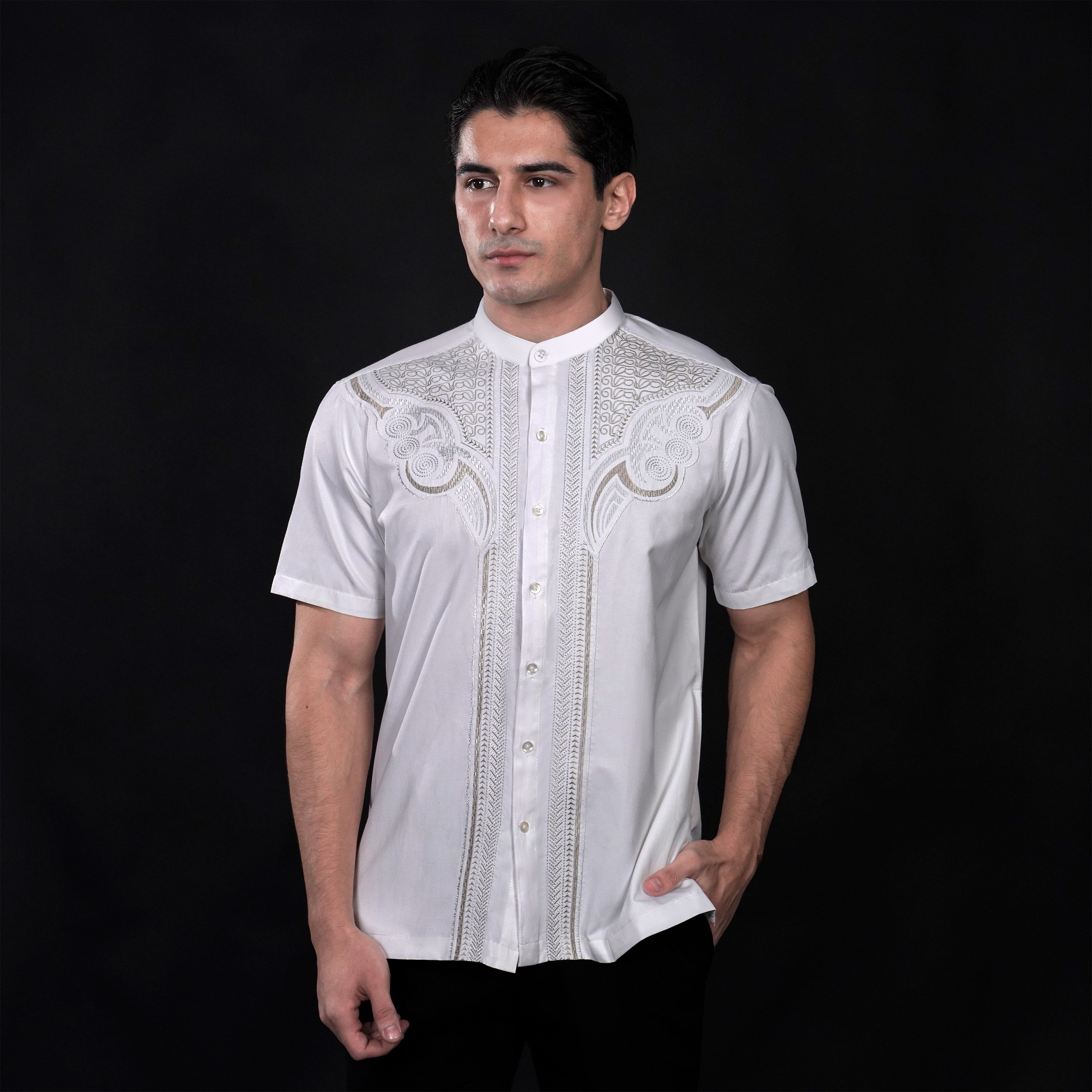 Koko Bordir Ibrahim Lengan Pendek 4785 White