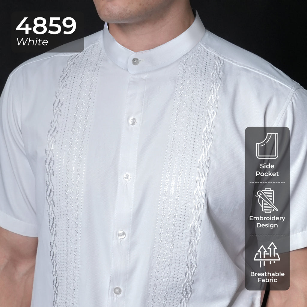 Koko Bordir Ibrahim Lengan Pendek 4859 White