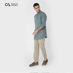 Kurta Hamzah Two Tone Lengan ¾ 5002 Blue Grey