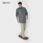 Kurta Hamzah Two Tone Lengan ¾  5002 Dark Grey