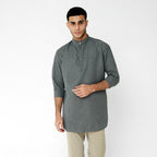 Kurta Hamzah Two Tone Lengan ¾  5002 Dark Grey