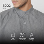 Kurta Hamzah Two Tone Lengan ¾  5002 Grey