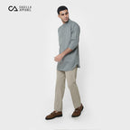 Kurta Hamzah Two Tone Lengan ¾  5002 Grey