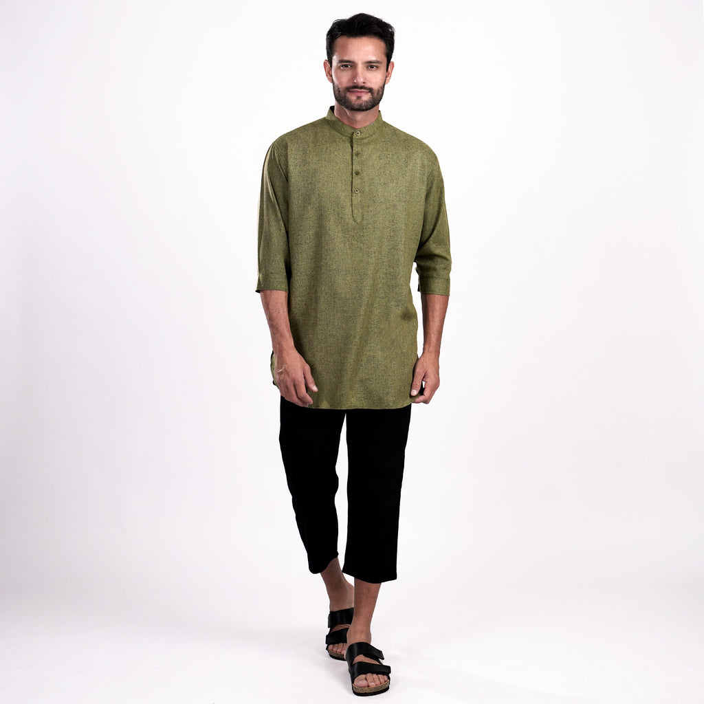 Kurta Hamzah Two Tone Lengan ¾  5002 Moss Green