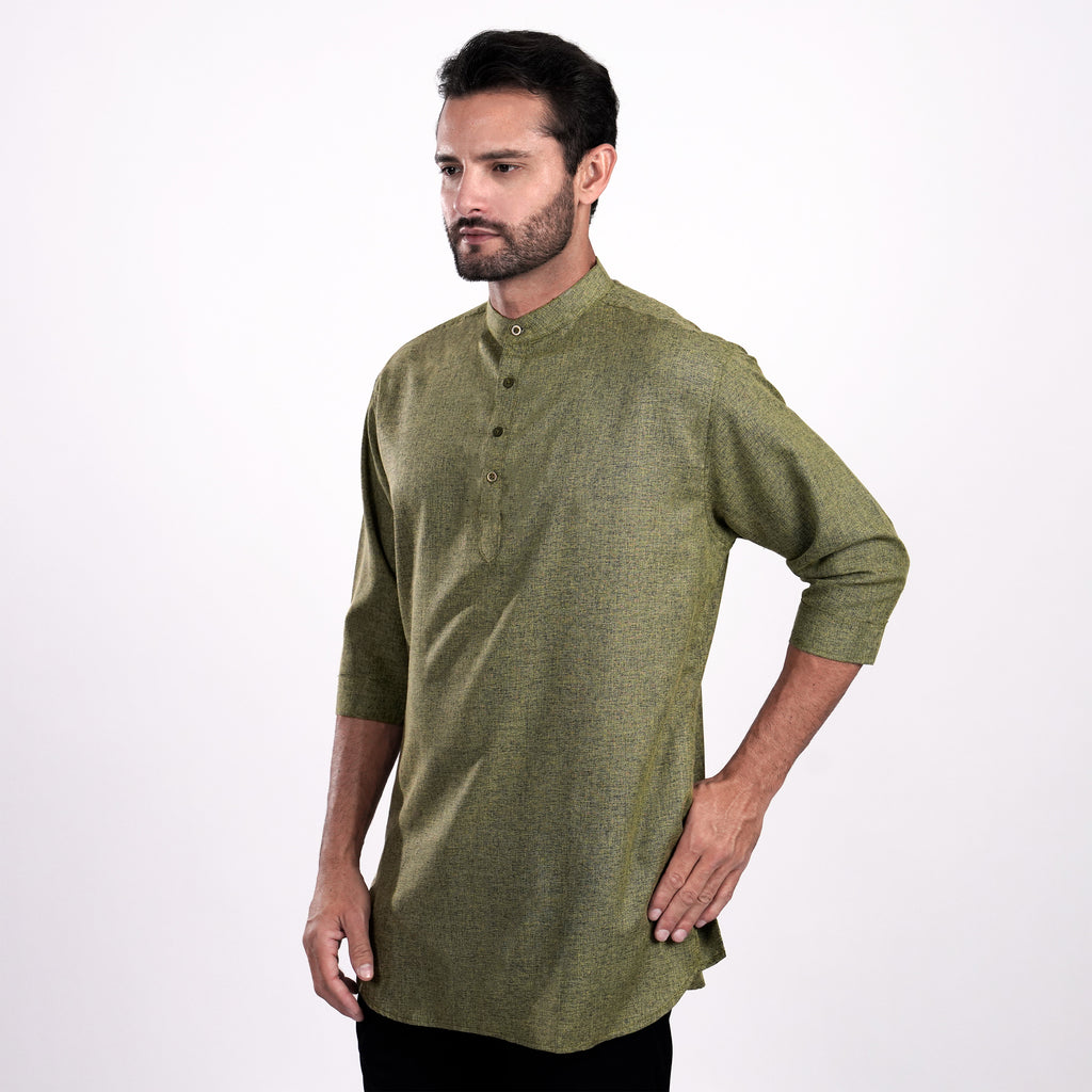Kurta Hamzah Two Tone Lengan ¾  5002 Moss Green