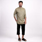 Kurta Hamzah Two Tone Lengan ¾  5002 Olive Grey