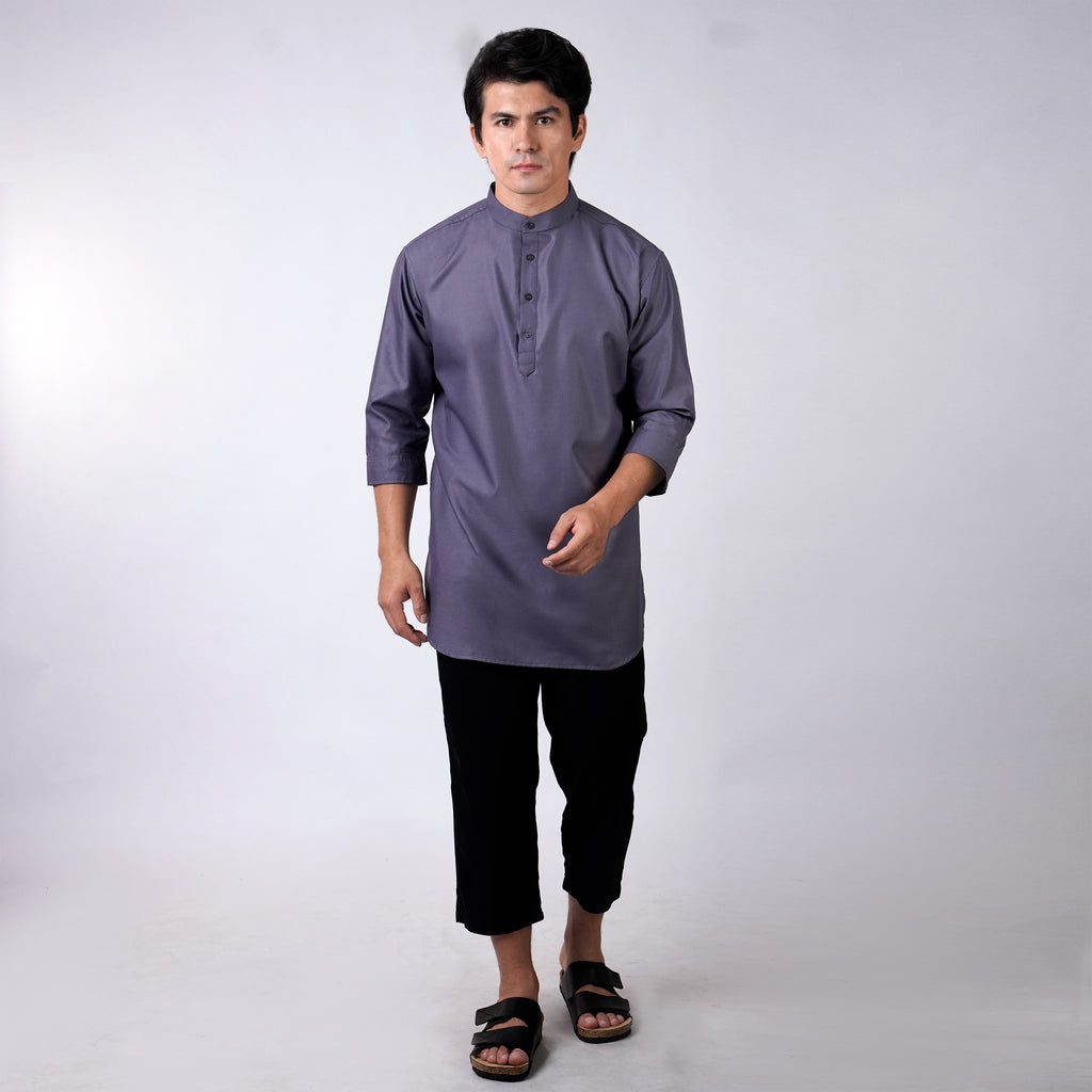 Kurta Hamzah Basic Lengan ¾ 5003 Blue Grey