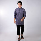 Kurta Hamzah Basic Lengan ¾ 5003 Blue Grey