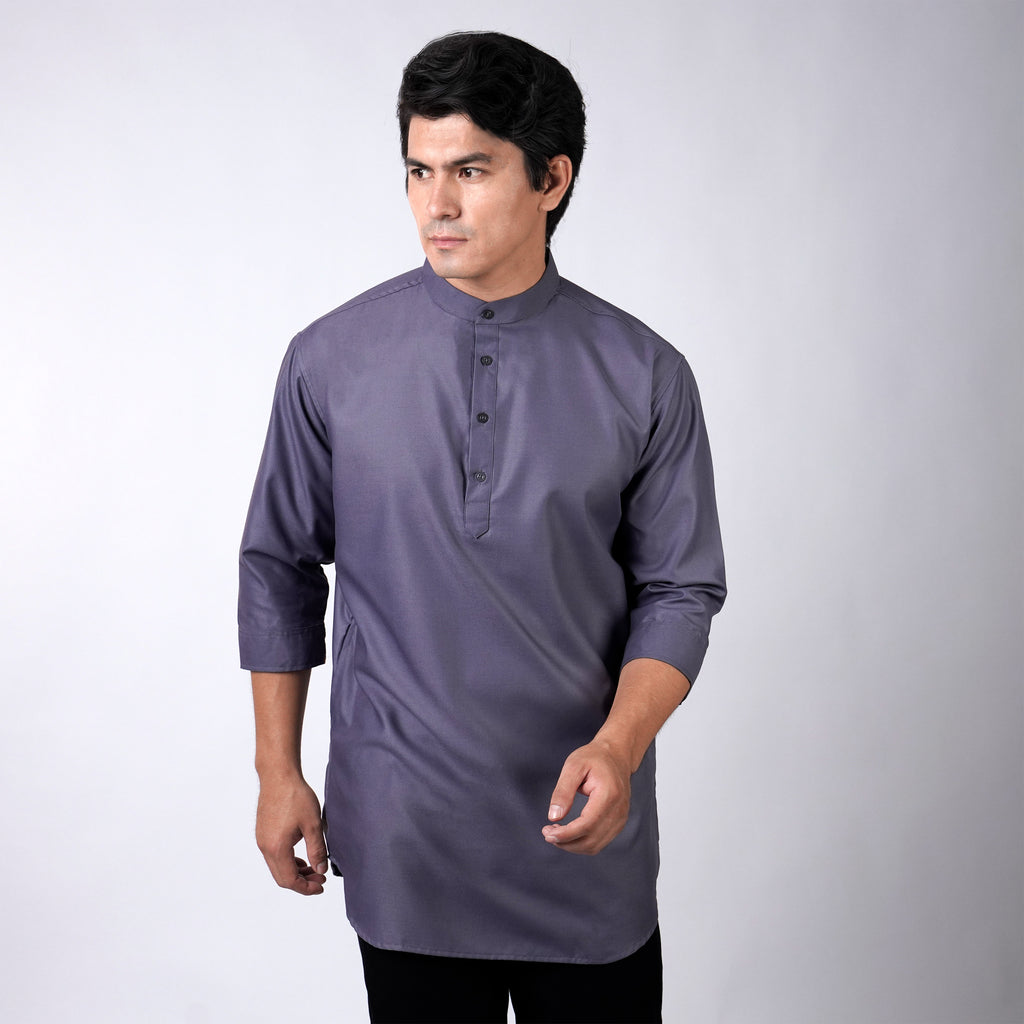 Kurta Hamzah Basic Lengan ¾ 5003 Blue Grey