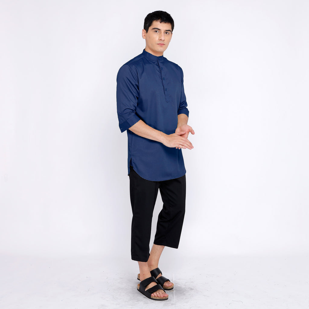 Kurta Hamzah Basic Lengan ¾ 5003 Navy