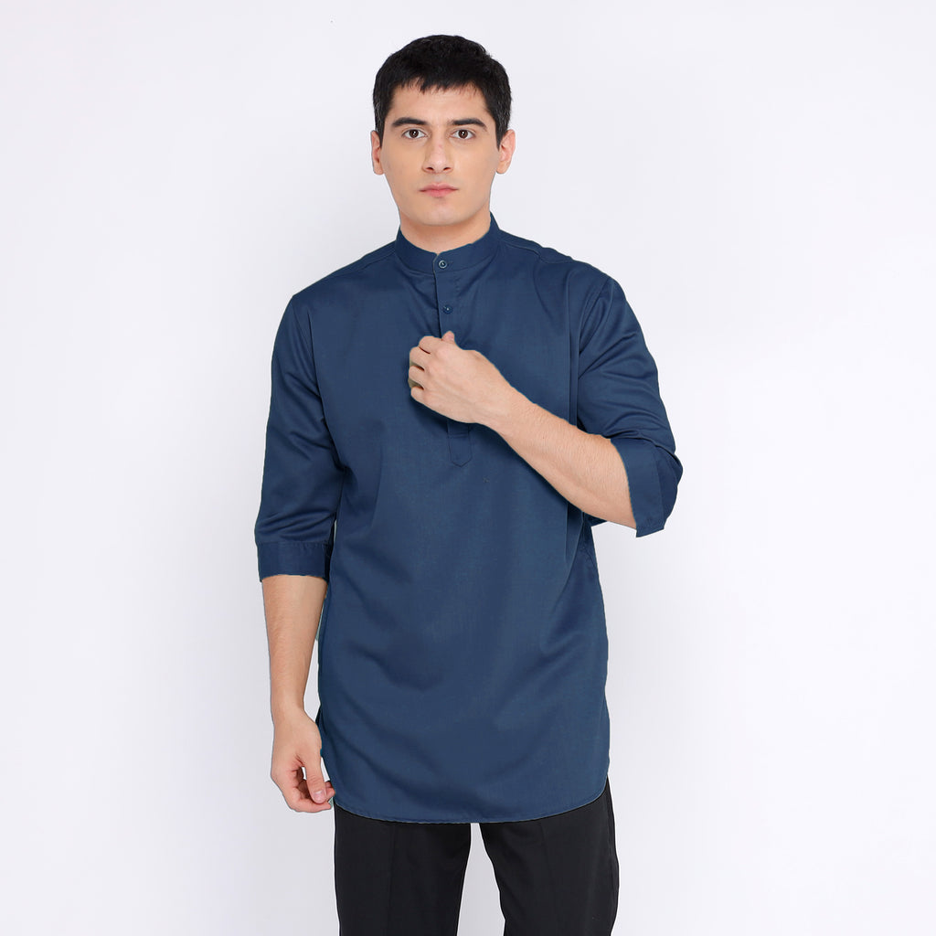 Kurta Hamzah Basic Lengan ¾ 5003 Navy