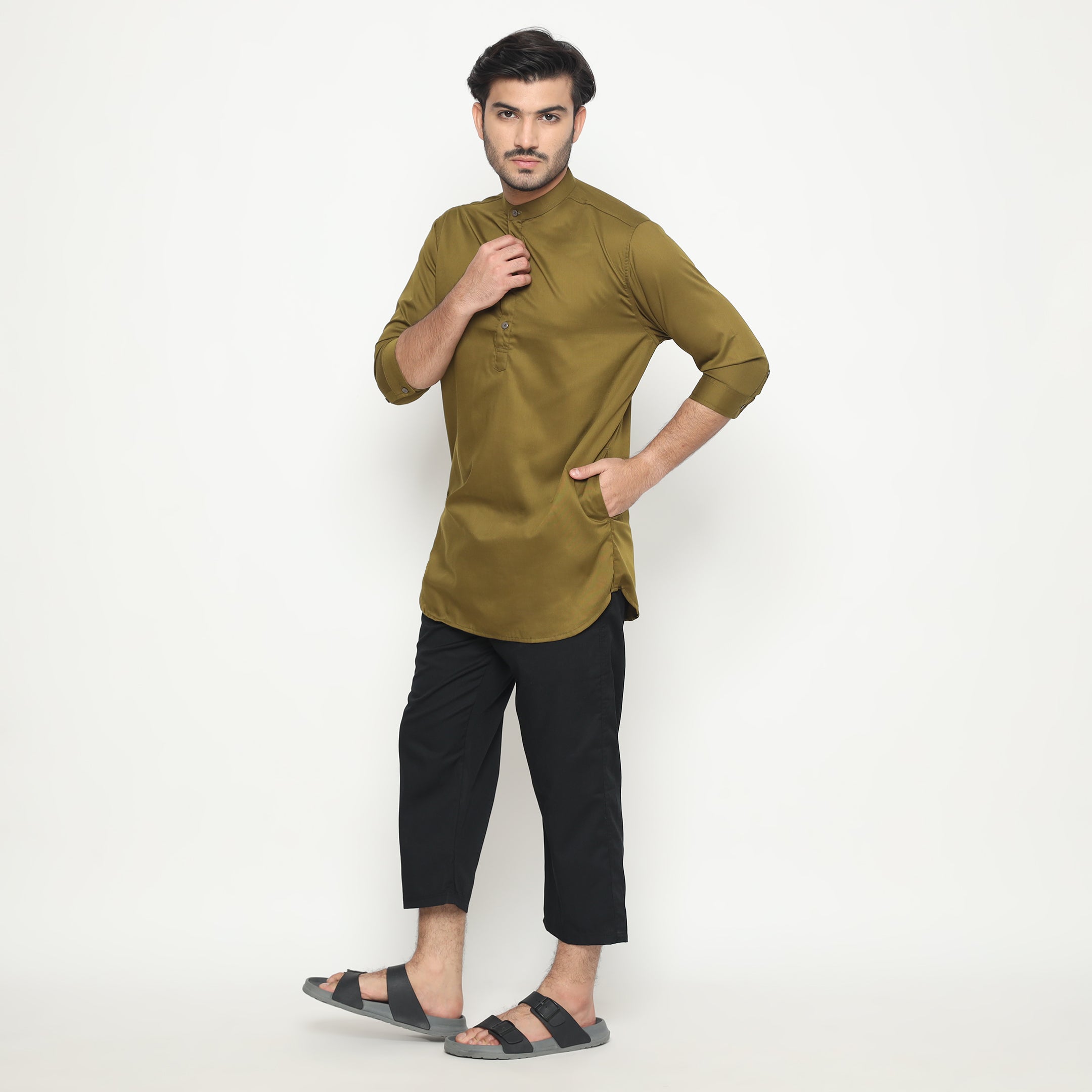 Kurta Hamzah Basic Lengan ¾ 5003 Army