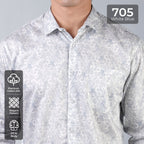 Kemeja Batik Sagara Lengan Panjang 705 White Blue
