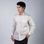 Kemeja Batik Sagara Lengan Panjang 705 White Grey