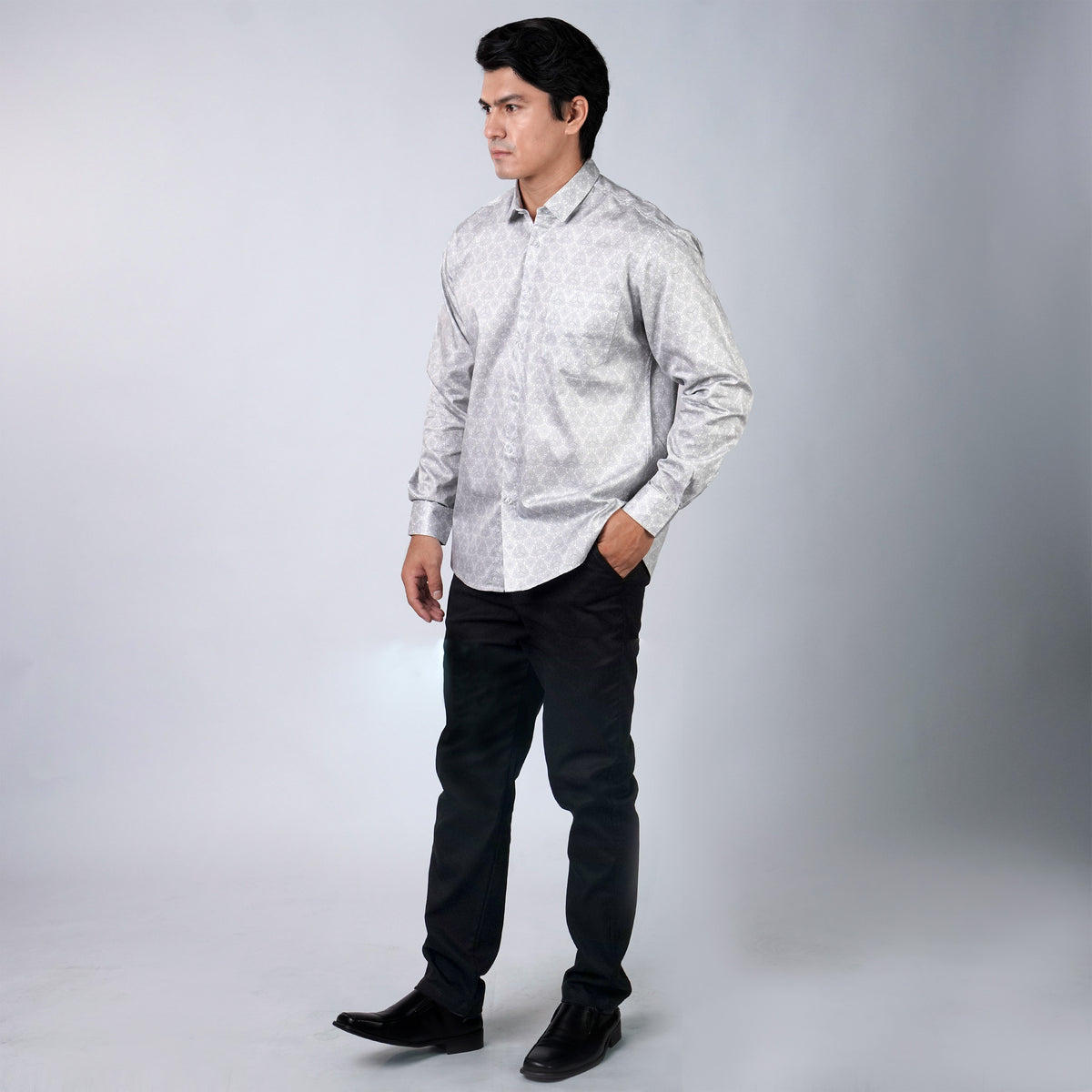 Kemeja Batik Sagara Lengan Panjang 706 Grey