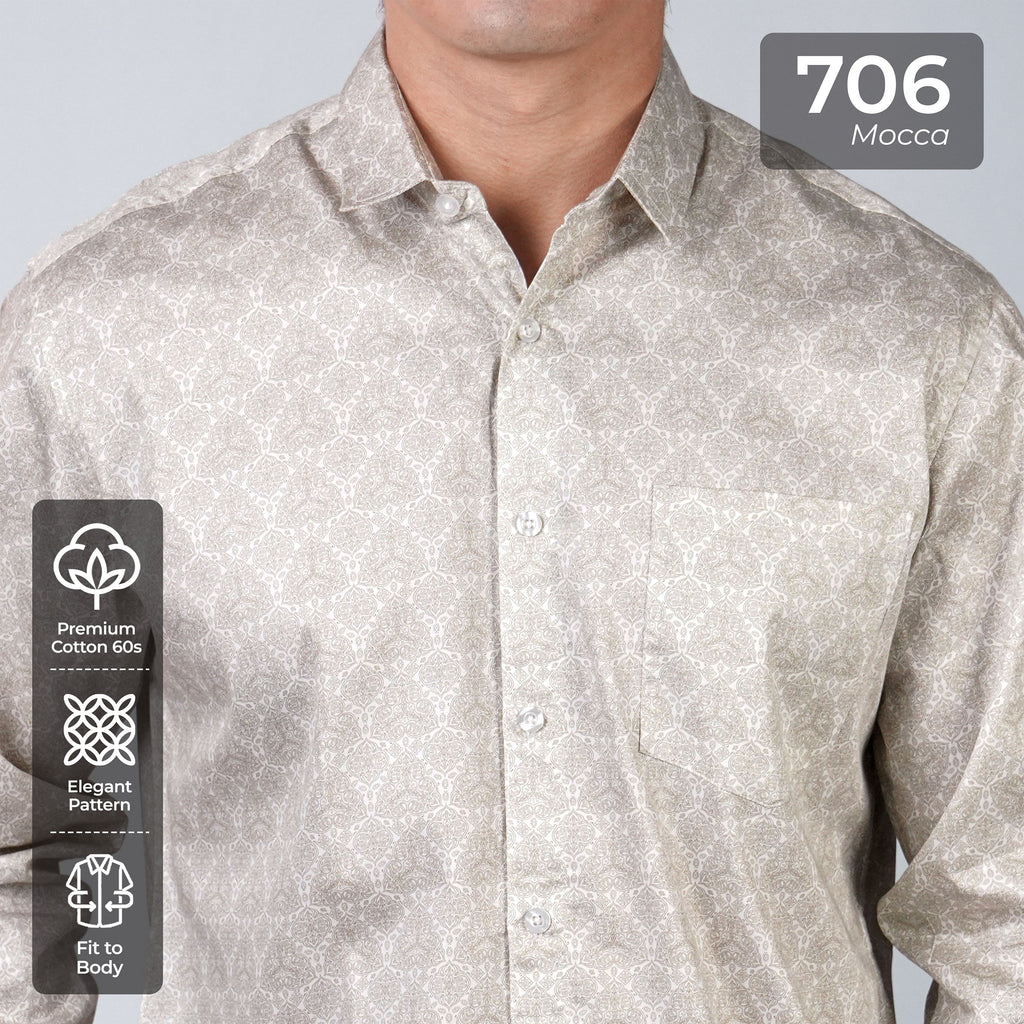 Kemeja Batik Sagara Lengan Panjang 706 Mocca