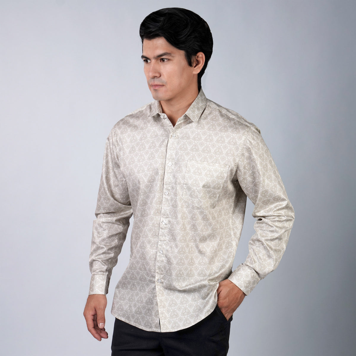 Kemeja Batik Sagara Lengan Panjang 706 Mocca