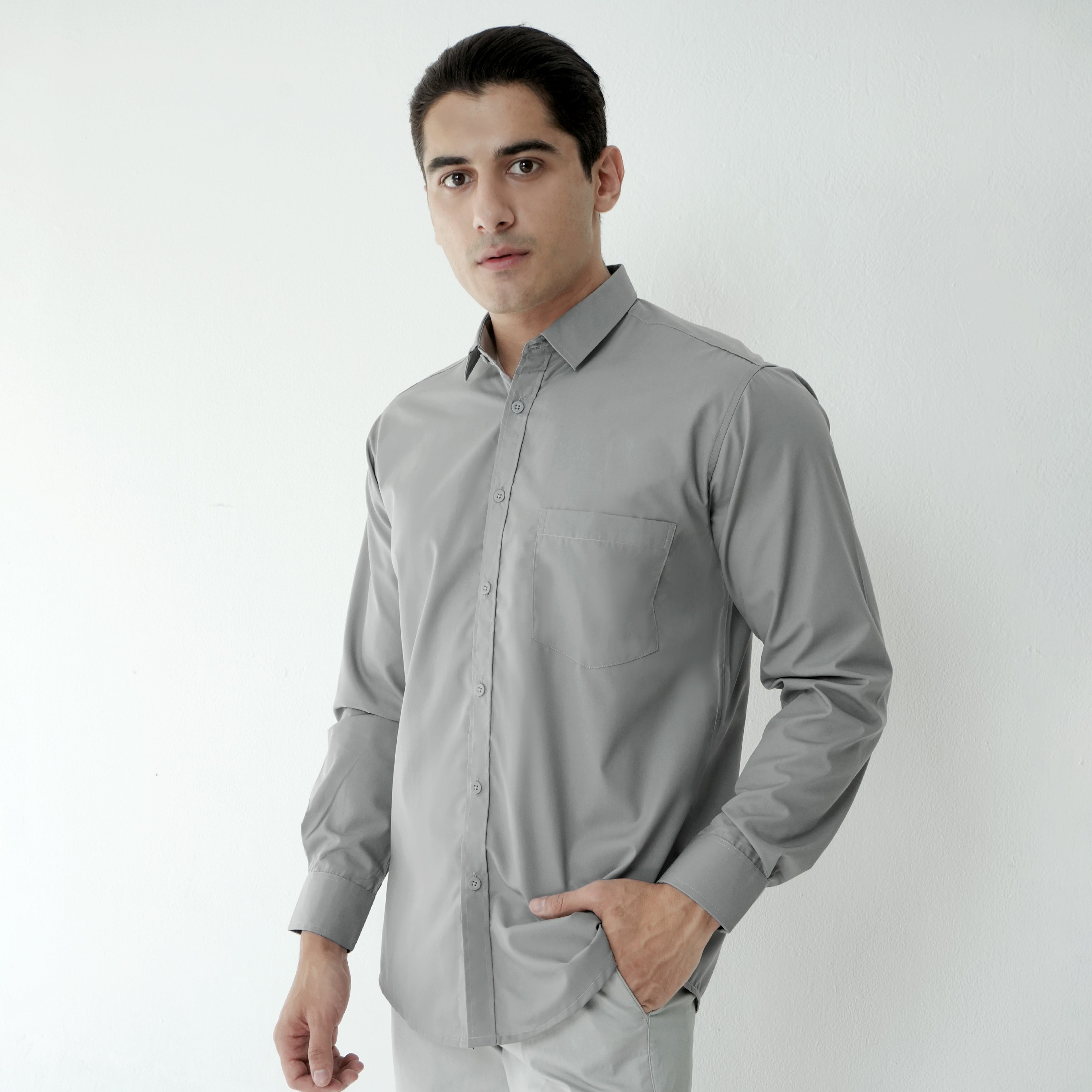 Kemeja Gallant Basic Lengan Panjang 7714 Grey