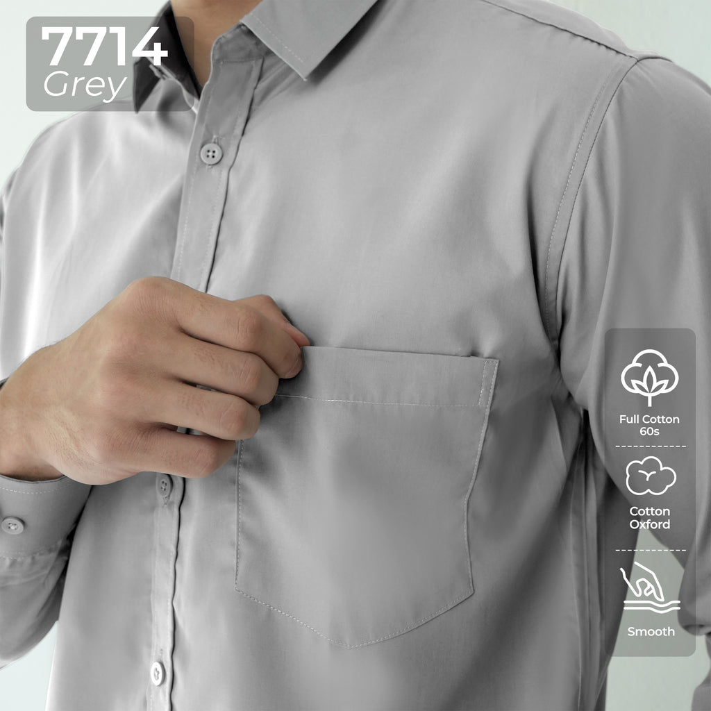Kemeja Gallant Basic Lengan Panjang 7714 Grey