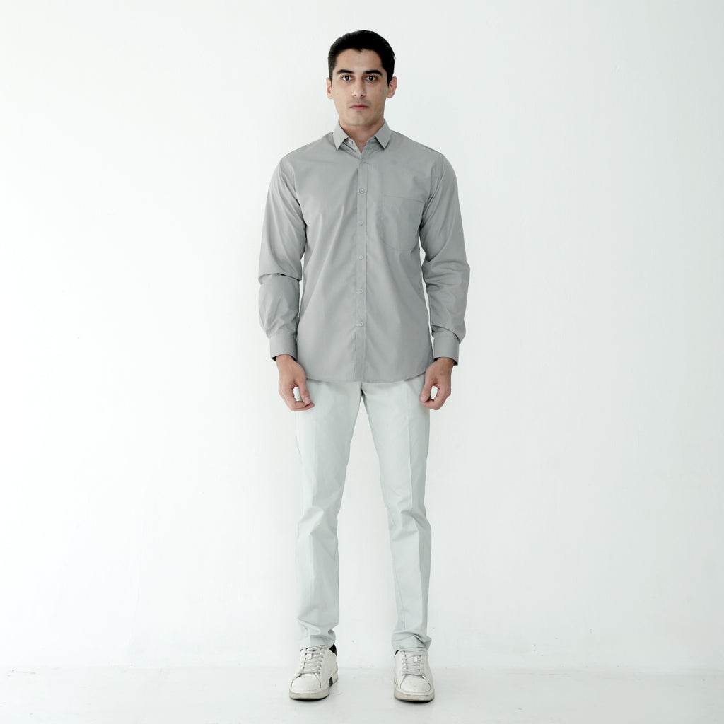 Kemeja Gallant Basic Lengan Panjang 7714 Grey