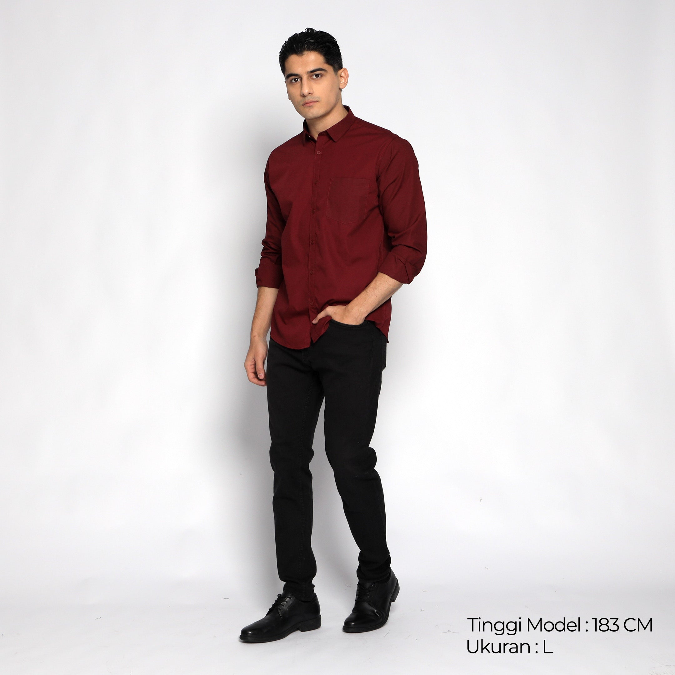 Kemeja Gallant Basic Lengan Panjang 7714 Maroon