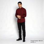 Kemeja Gallant Basic Lengan Panjang 7714 Maroon