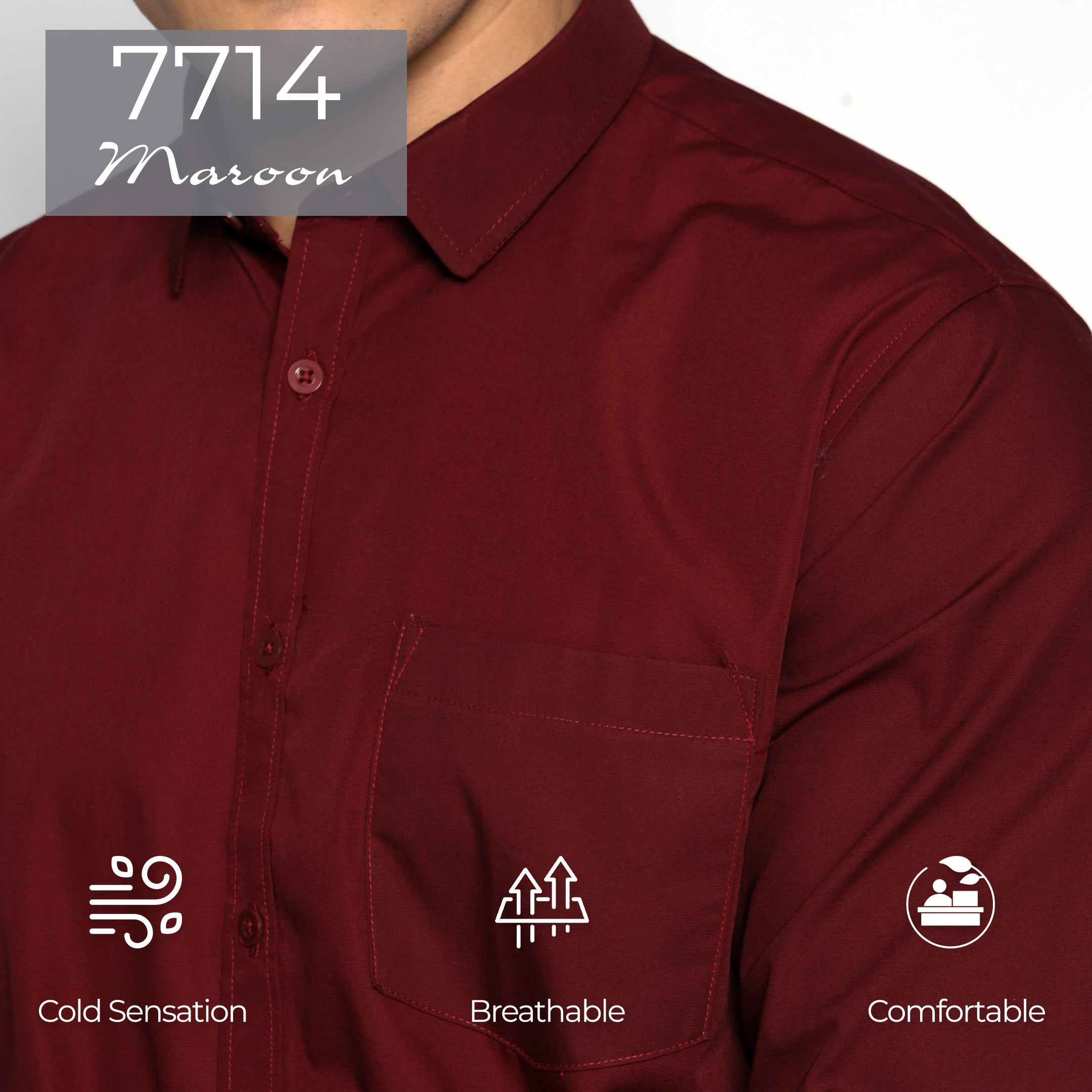 Kemeja Gallant Basic Lengan Panjang 7714 Maroon