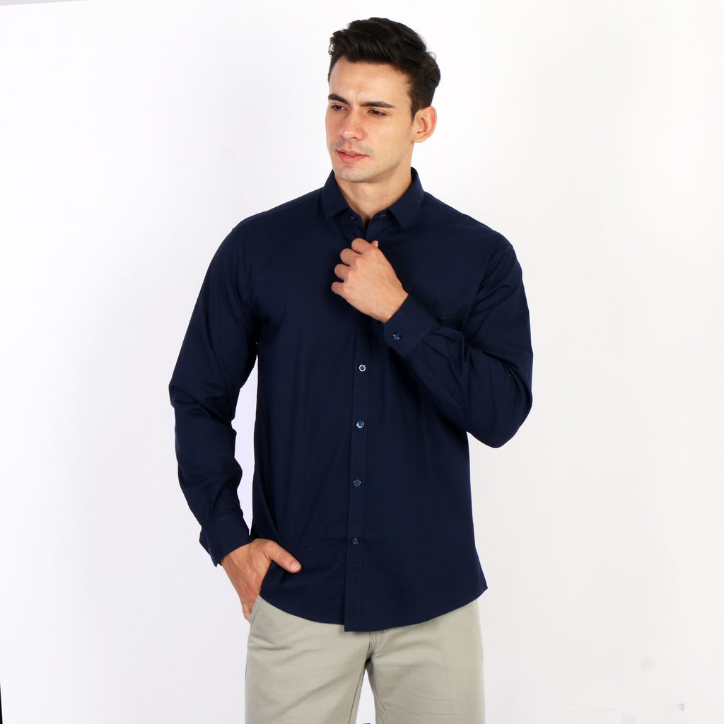 Kemeja Gallant Basic Lengan Panjang 7714 Navy
