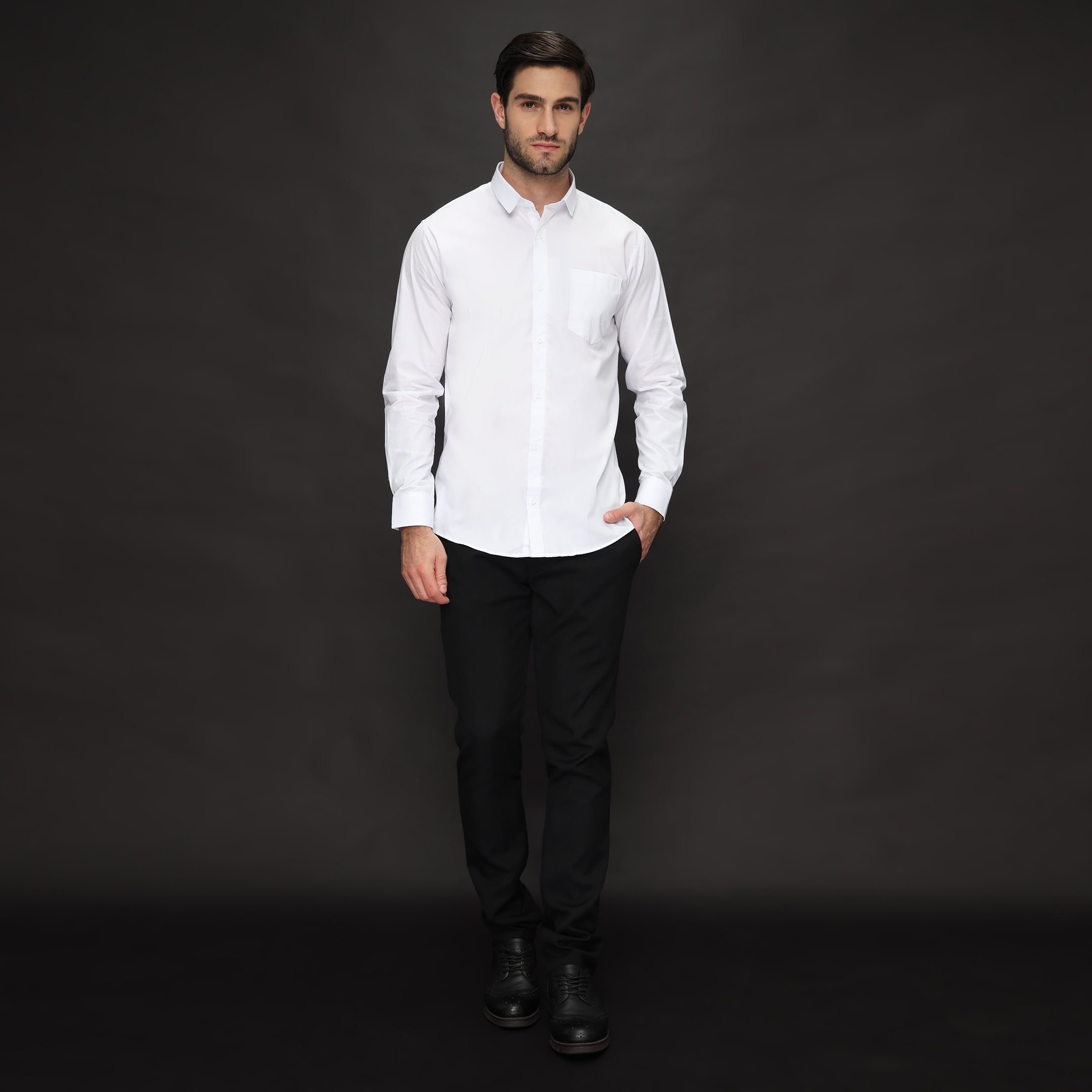 Kemeja Gallant Basic Lengan Panjang 7714 White