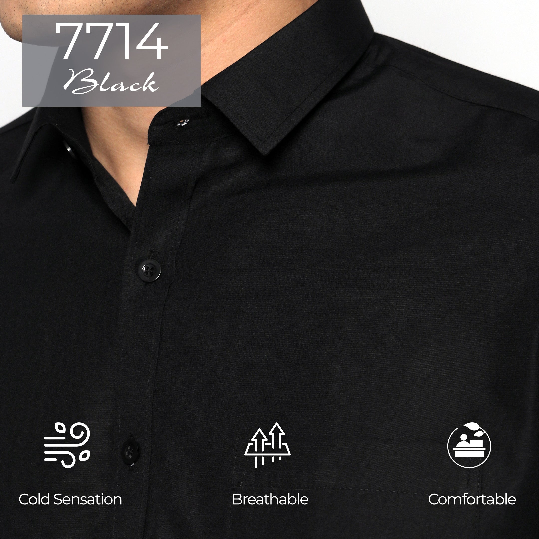 Kemeja Gallant Basic Lengan Panjang 7714 Black