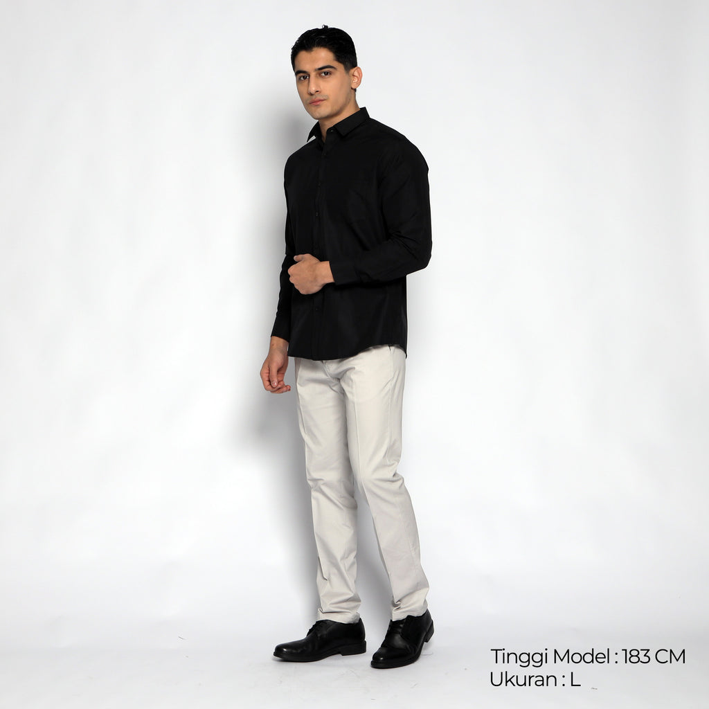 Kemeja Gallant Basic Lengan Panjang 7714 Black