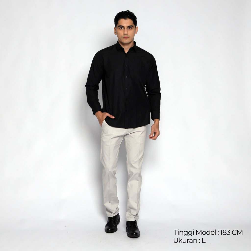 Kemeja Gallant Basic Lengan Panjang 7714 Black