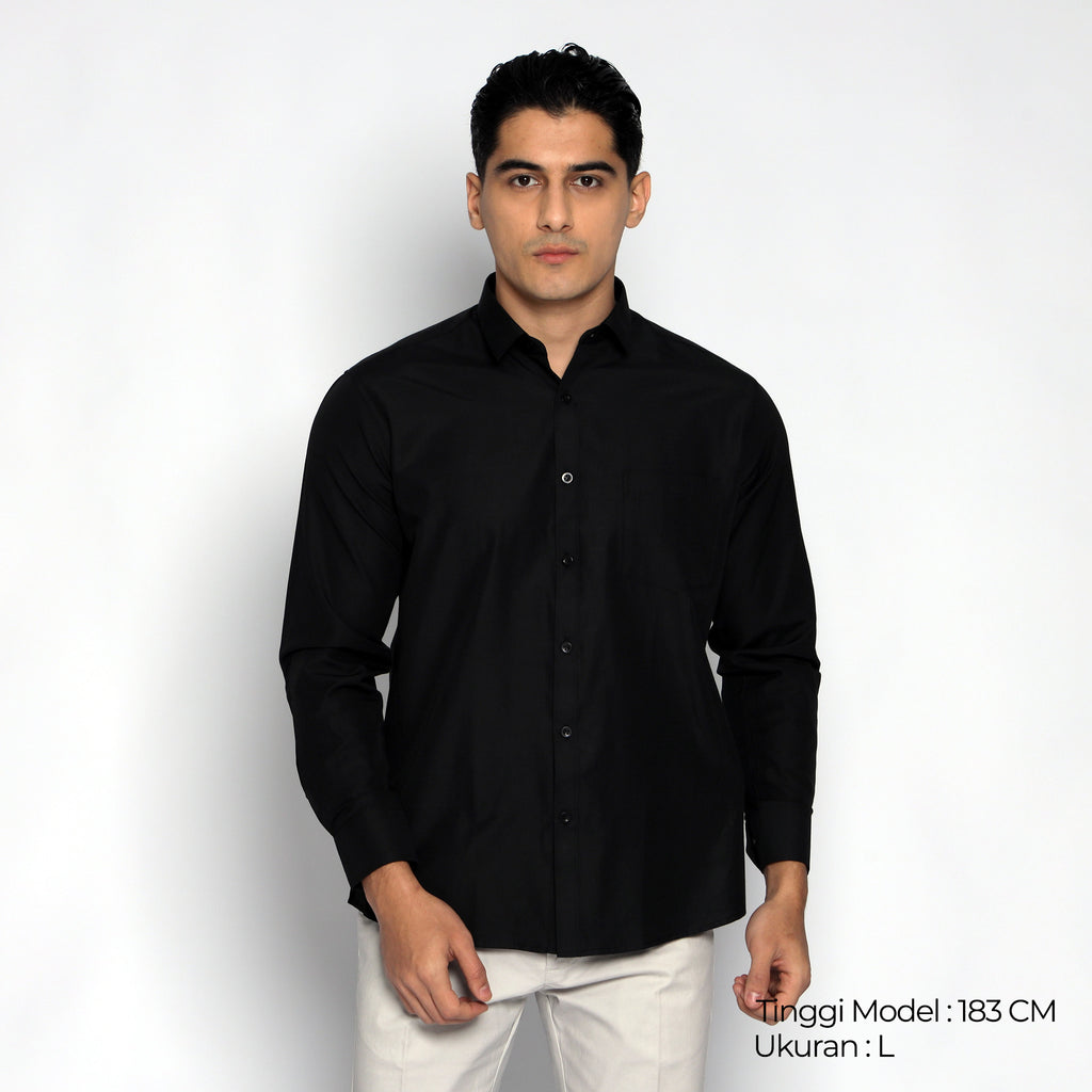 Kemeja Gallant Basic Lengan Panjang 7714 Black