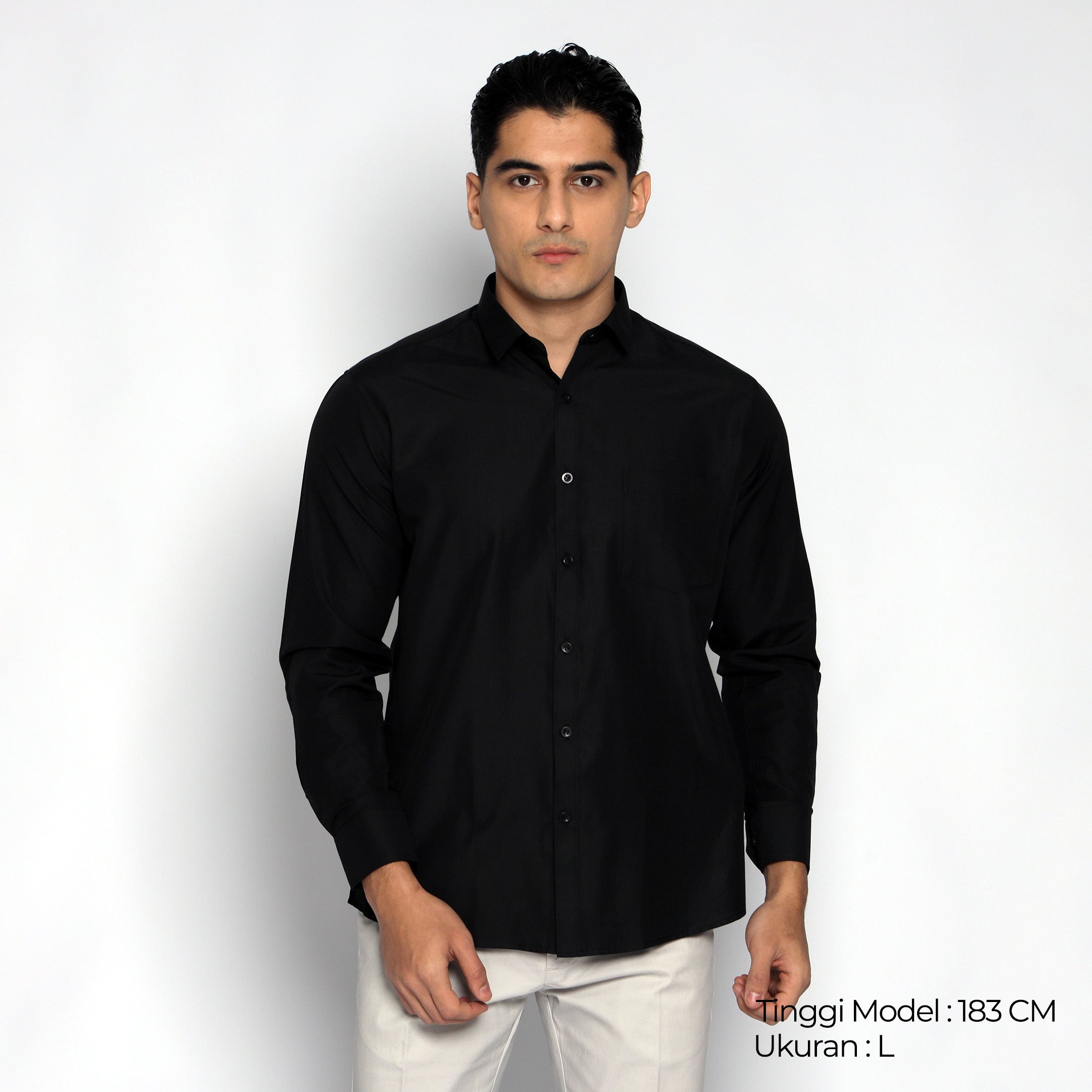 Kemeja Gallant Basic Lengan Panjang 7714 Black