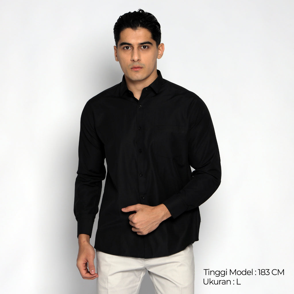 Kemeja Gallant Basic Lengan Panjang 7714 Black