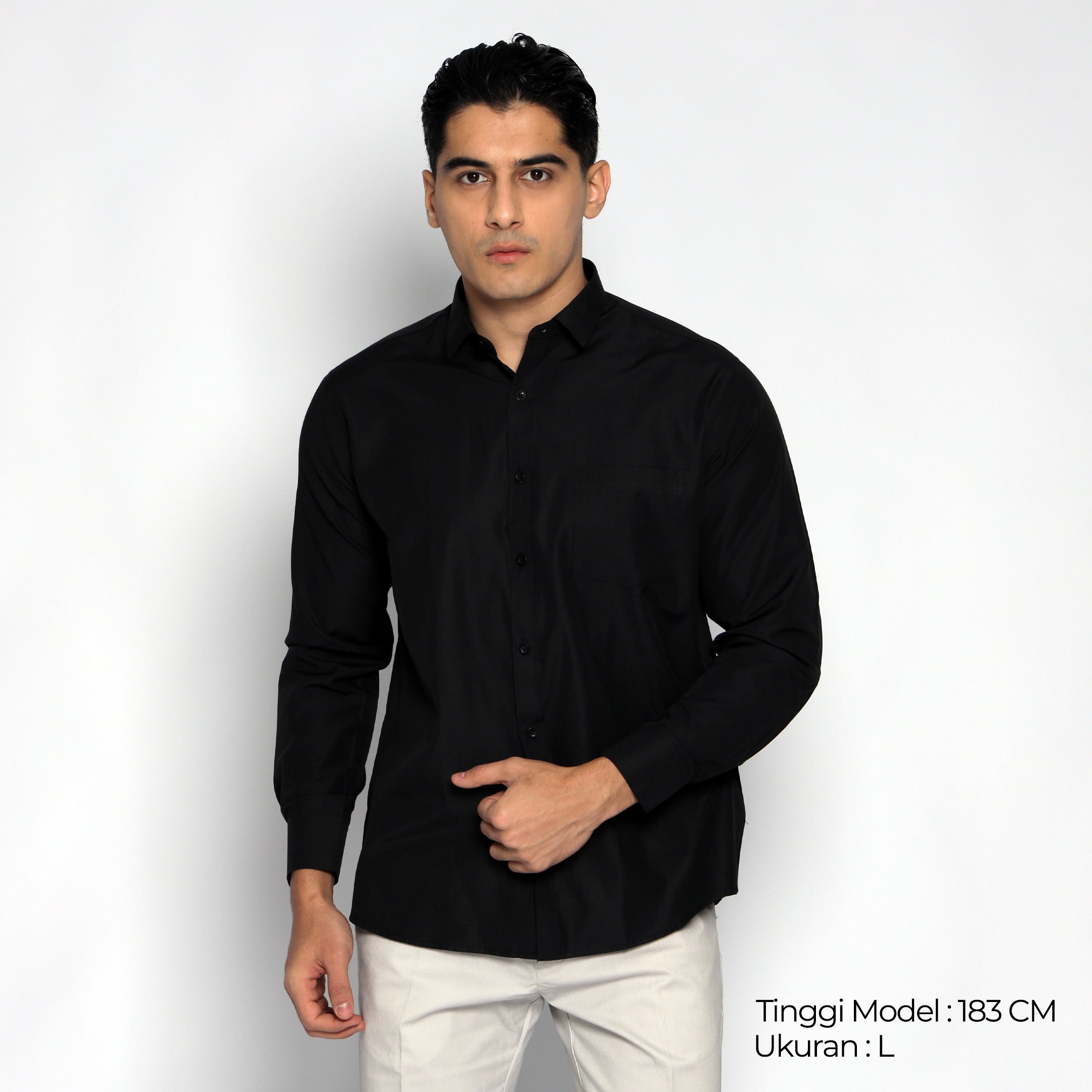 Kemeja Gallant Basic Lengan Panjang 7714 Black
