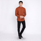 Kemeja Koko Shanghai Solid Lengan Panjang 7721 Monza